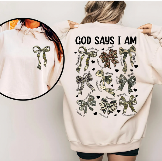 god says i am sweatshirt